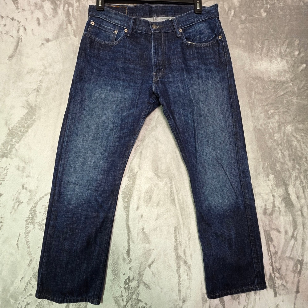 Levis 514 Straight Fit Jeans Dark Wash Indigo Blue Denim Mens W34 L30 1284